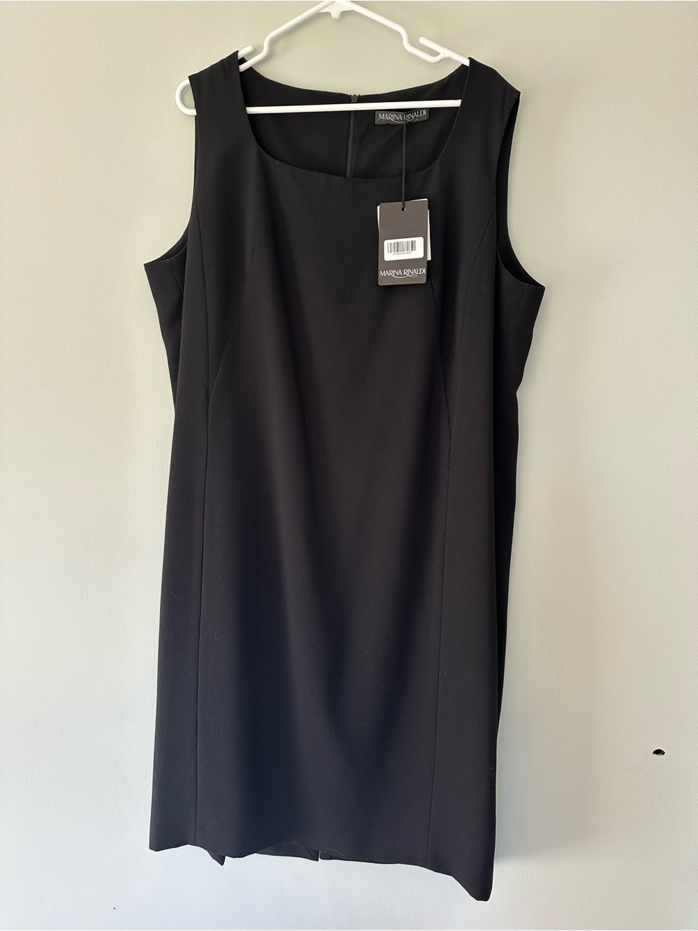 NWT! Marina Rinaldi Black Sleeveless Midi Sheath Dress, Size 18
